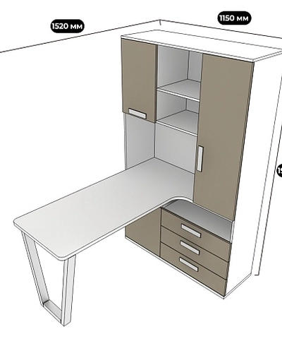 Шкаф со встроенным столом шириной 1154мм E407 L/R