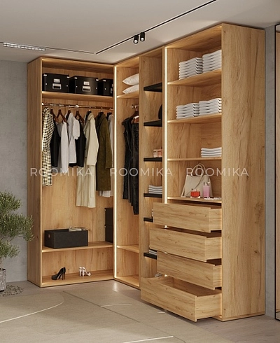 Гардеробная система без фасадов Элементис 5