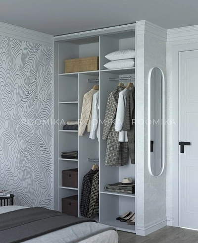 Шкаф-купе ХG146.60-2, профиль INTEGRO, фасад зеркало серебро/МДФ