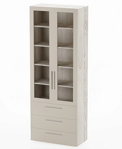 Шкаф книжный с тремя ящиками со стеклом L213S