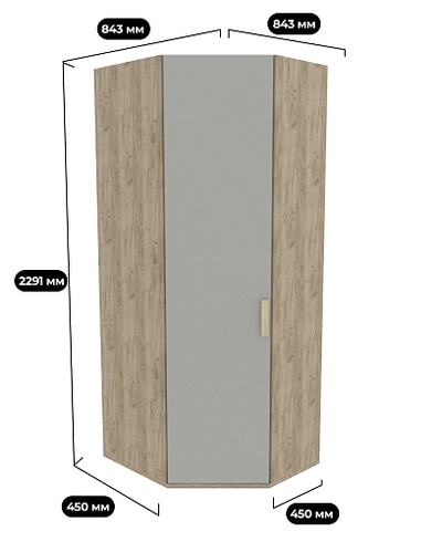 Шкаф угловой 846*846мм E218.1