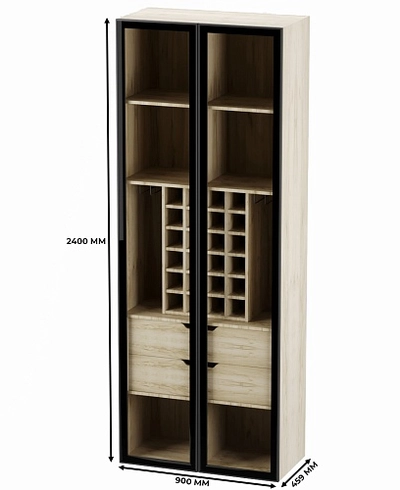 Шкаф-бар со встроенными ящиками с подсветкой R217