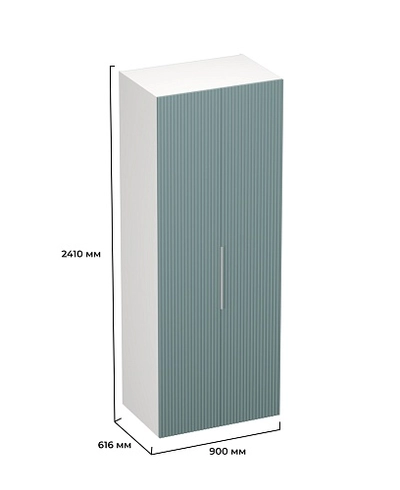 Шкаф 2 дверный, фрезерованные фасады в эмали LE210.60-3