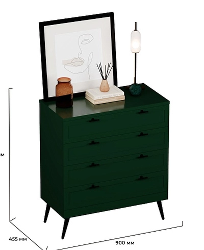 Комод с ящиками с эмалевой столешницей и боковинами A704.45ESB