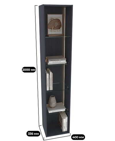 Стеллаж R315.2 на тумбу R506, R524 с подсветкой