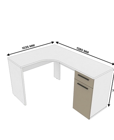 Стол угловой разносторонний L714 L/R