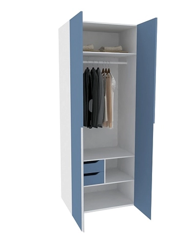 Шкаф двухдверный с узкими ящиками, фасады в эмали LE210.60-2