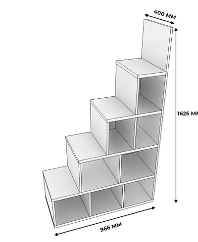 Лестница стеллаж книжный E021 к кровати E905 L/R