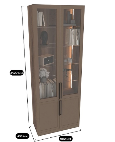 Шкаф книжный со стеклом А214S