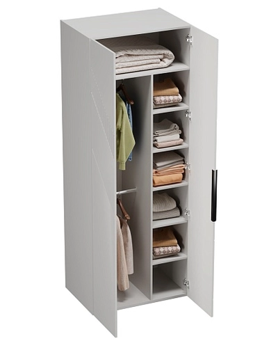 Шкаф 2 дверный, фрезерованные фасады в эмали LE210.60-4