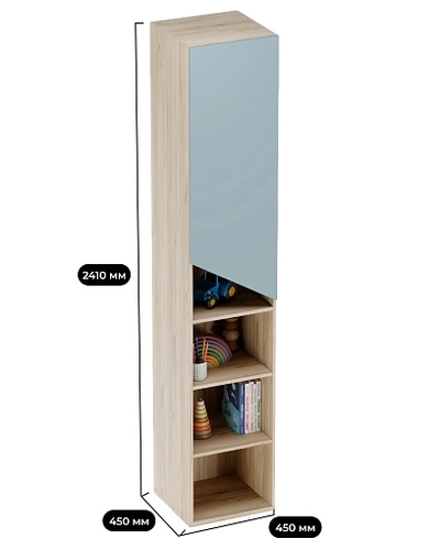 Шкаф-стеллаж со скошенным фасадом LG261 L/R