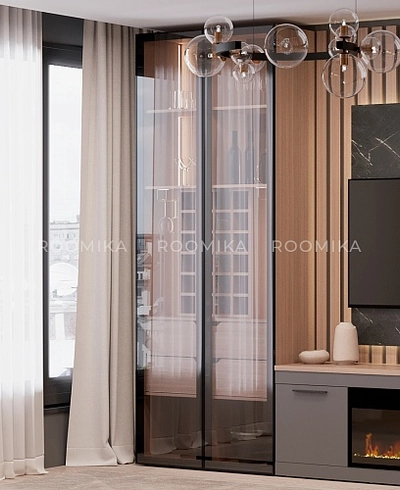 Шкаф-бар со встроенными ящиками с подсветкой R217