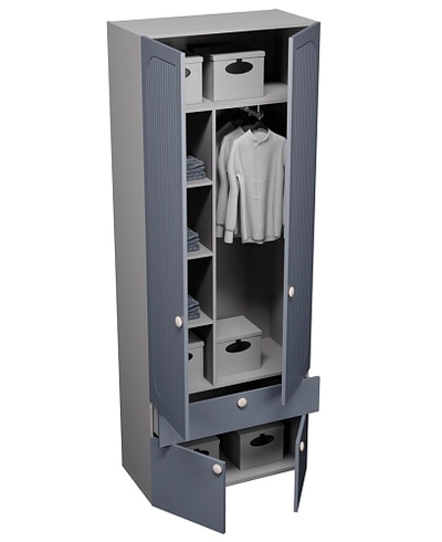 Шкаф, фрезерованные фасады в эмали LE235.44