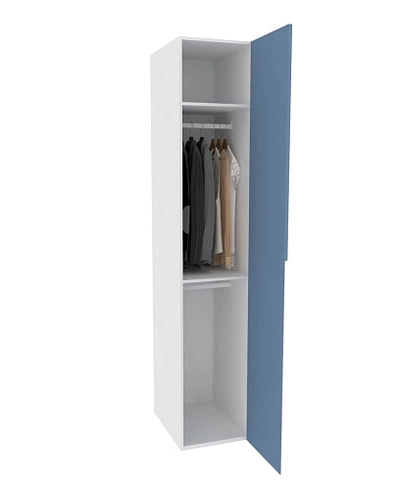 Шкаф однодверный со штангой глубокий, фасады в эмали LE220.60-1