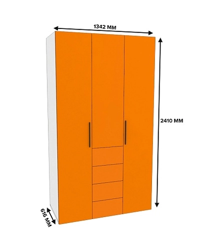 Шкаф трехдверный с ящиками глубокий L203.60