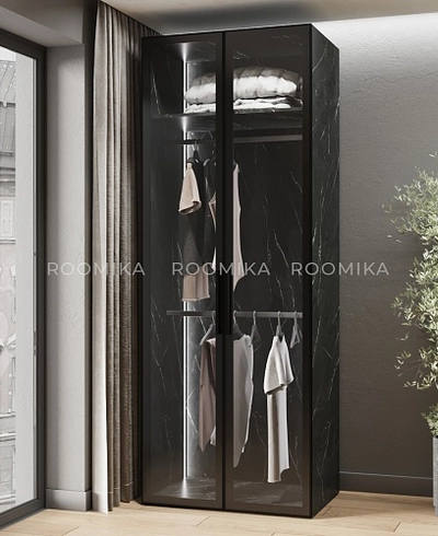 Шкаф для спальни с двумя штангами и полкой с подсветкой R210.60-1