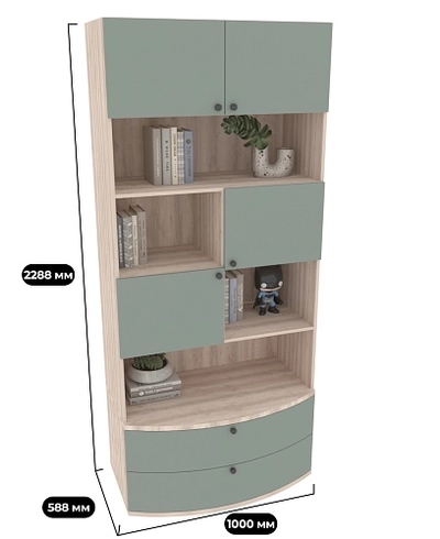 Шкаф книжный с ящиками P217