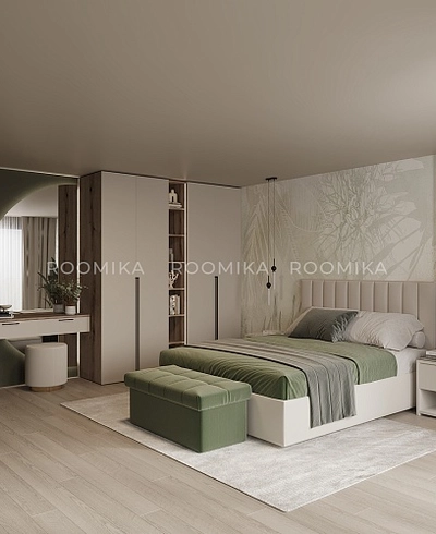 Тумба прикроватная мягкая, стекло прозрачное САНРАЙС 751