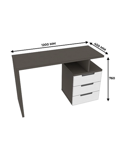 Стол письменный/ туалетный, фасады в эмали LE715 L/R