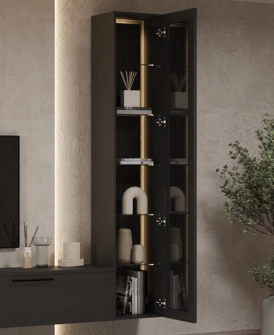 Шкаф напольный с подсветкой, фасады натуральный шпон LF271.45