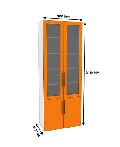 Шкаф книжный со стеклом L214S