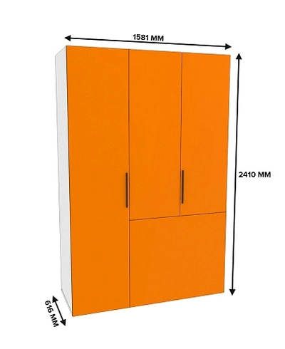 Шкаф двухдверный с фальш-стенкой и раздвижжными дверьми L205 L/R