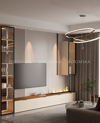 Тумба ТВ напольная с электрокамином L548.350