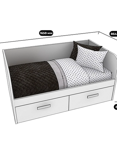 Кровать односпальная E902.6, 80x160