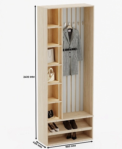 Ниша с крючками и полками для обуви с подсветкой L424