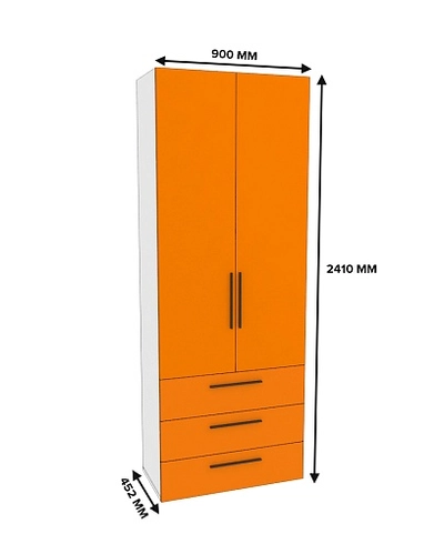 Шкаф книжный/для одежды с тремя ящиками L213