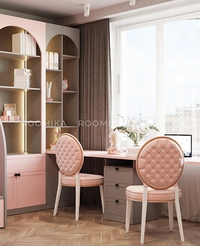 Шкаф книжный со столом с подсветкой А229.44