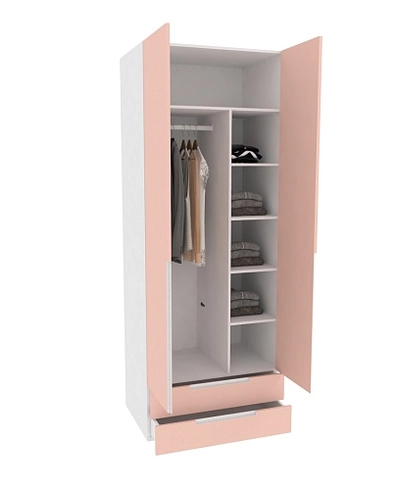 Шкаф двухдверный с ящиками глубокий, фасады в эмали LE211.60