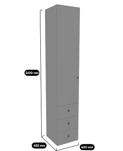 Шкаф однодверный с ящиками L223