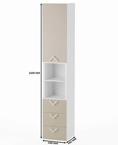 Шкаф однодверный с нишей и ящиками L224