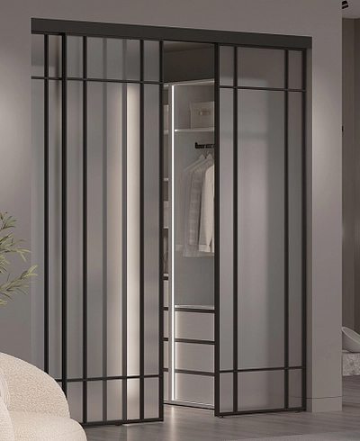 Сатинированная перегородка для гардеробной, стекло Сатинато GRACE 16