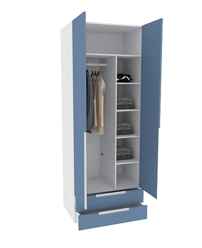 Шкаф двухдверный с ящиками глубокий, фасады в эмали LE211.60