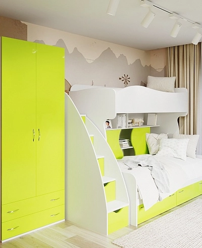 Шкаф 2 дверный с ящиками P211.45