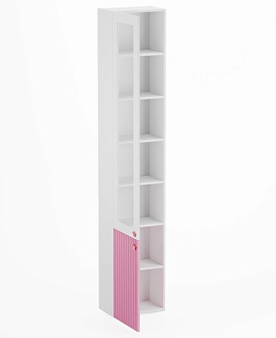 Шкаф книжный со стеклом, фасады в эмали LE241