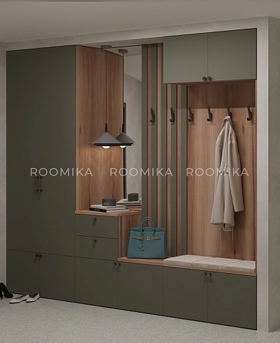 Тумба с зеркалом и крючками L423