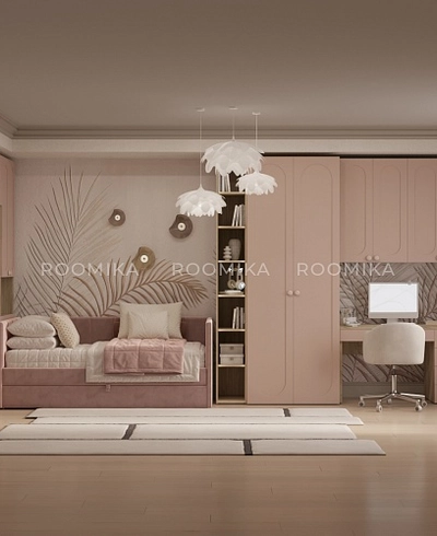 Шкаф двухдверный глубокий, фрезерованные фасады в эмали LE210.60-4