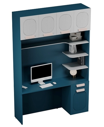 Ниша с рабочей зоной, фрезерованные фасады в эмали LE417 L/R