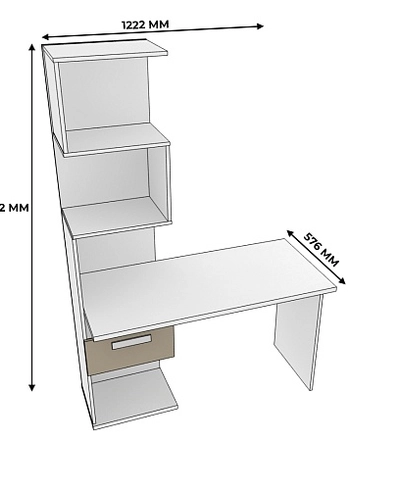 Рабочий стол со встроенным стеллажом HOF420