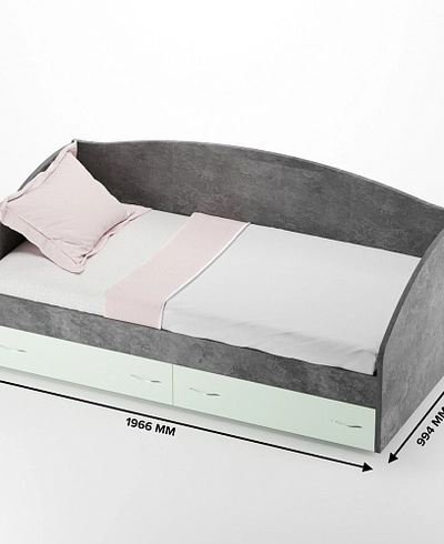 Кровать односпальная с ящиками P902N, 90x190