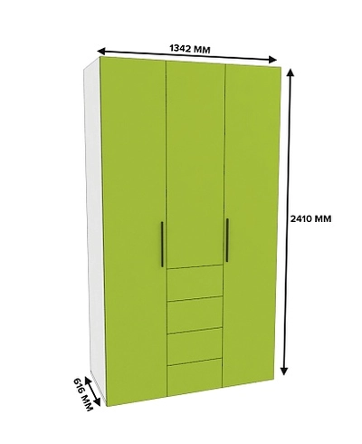 Шкаф трехдверный с ящиками глубокий L203.60