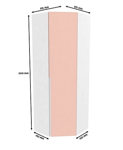 Шкаф угловой равносторонний, фасады в эмали LE218.1
