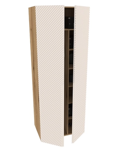 Шкаф 2 дверный, фрезерованные фасады в эмали LE210.60-4