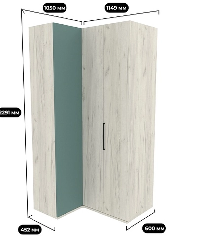 Шкаф угловой со складной дверью E209 L/R