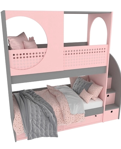 Кровать двухъярусная с крышей A915, 90x200  L/R