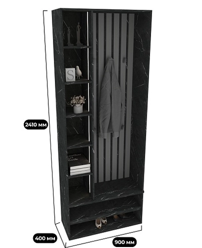 Ниша с крючками и полками для обуви с подсветкой L424