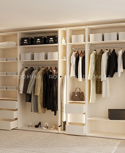 Гардеробная система без фасадов Элементис 9